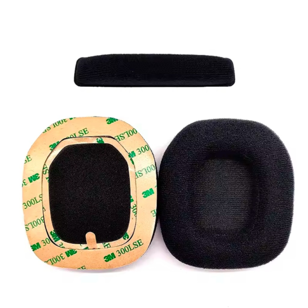 Almohadillas Pad Oreja Astro A50 A10 A20 A40 - 3 Almohadillas Astro material tela negra con adhesivo 3M 300LSE y pad de diadema