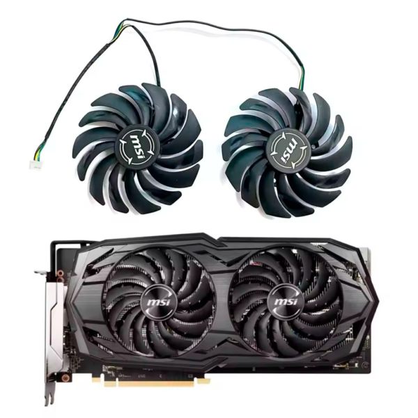 Ventiladores MSI Armor RX 5600 XT PLD10010S12HH AMD Fanes - 3 Ventiladores de repuesto MSI Armor instalados en referencia de tarjeta grafica AMD