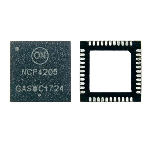 IC NCP4205 ON Semiconductor QFN-44, vista superior e inferior